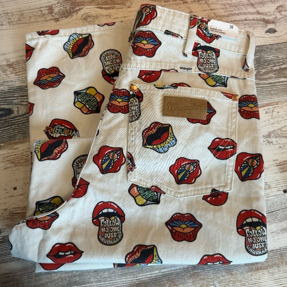 WRANGLER read my lips barrel 652 high rise size 30 wide leg rolling stone - Picture 11 of 17